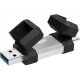 SILICON POWER 64 GB, USB TYPE-A and TYPE-C FLASH DRIVE, MOBILE C51, Silver