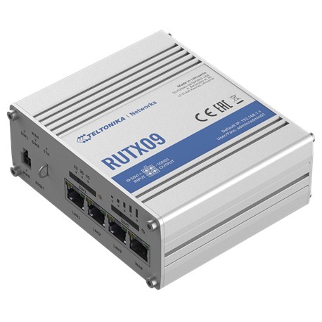 Teltonika Rugged Industrial LTE-A Cat6 Router RUTX09 No Wi-Fi 10/100/1000 Mbit/s Ethernet LAN (RJ-45) ports 4 Mesh Support No MU