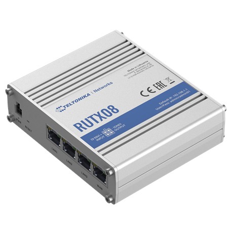 Teltonika Industrial Router RUTX08 No Wi-Fi 10/100/1000 Mbit/s Ethernet LAN (RJ-45) ports 4 Mesh Support No MU-MiMO No No mobile