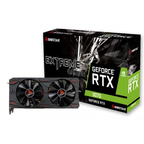 Graphics Card|BIOSTAR|NVIDIA GeForce RTX 3070|8 GB|GDDR6|256 bit|PCIE 4.0 16x|GPU 1500 MHz|Dual Slot Fansink|1xHDMI|3xDisplayPor