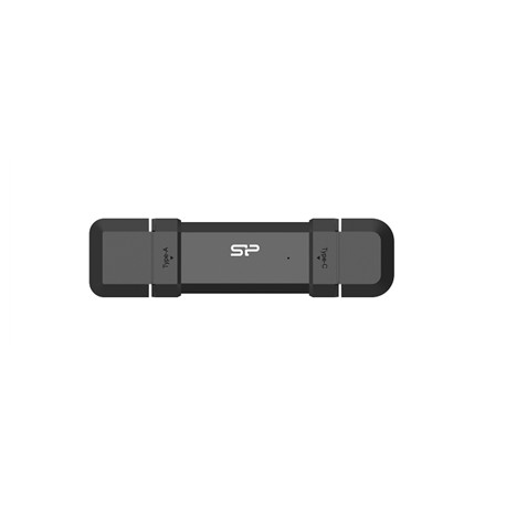 SILICON POWER DS72 Dual USB-C/USB 3.2 Gen 2 Portable External SSD, 500GB, Black | Portable External SSD | DS72 | 500 GB | USB Ty