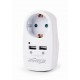 CHARGER USB WITH P/T AC SOCKET/EG-ACU2-02 GEMBIRD