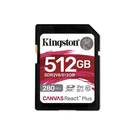 SDXC II V60 React Plus | SDR2V6/512GB | 512 GB | SDXC | Flash memory class Class 10, UHS-II, U3, V60