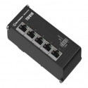 Teltonika TSF010 Unmanaged Industrial Switch, 3-pin industrial DC power socket, 7 – 57 VDC, Integrated DIN rail bracket