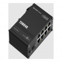 Teltonika TSW040 Unmanaged 8-port PoE+Industrial Switch, 2-pin industrial DC power socket, 7 – 57 VDC, PoE-out 44-57 VDC, DIN ra