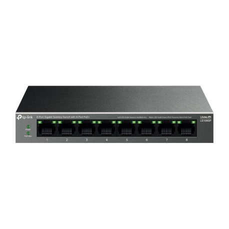 TP-LINK | 8-Port Gigabit Desktop Switch with 8-Port PoE+ | LS108GP | Unmanaged | Desktop