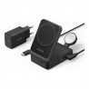 Anker MagGo Magnetic Wireless Charger (Qi 2.0, 15W), Foldable 3-in-1 with Charger Bundle, Black | Anker