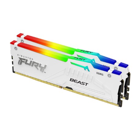 Kingston KF564C32BWEAK2-32 32GB 6400MT/s DDR5 CL32 DIMM (Kit of 2) FURY Beast White RGB EXPO