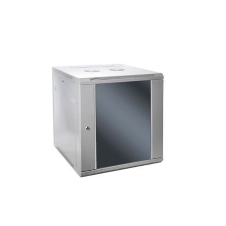 SOMI Networks | 9U, 19″ Network Wall Cabinet | 9U-60/45C | Gray | With Front Glass Doors Assembled | Depth: 45 cm