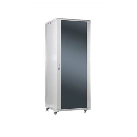 SOMI Networks | 27U, 19″ Freestanding Cabinet | 27U-60/60NAC | Gray | Max Load 800kg Removable and Lockable Side Panels Glass Do