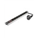 SOMI Networks | 1U, 19″, 8x Schuko Aluminium PDU Power Panel | PDU08SASO | Silver | With Switch and Surge Protector Schuko Input