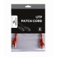 PATCH CABLE CAT6 UTP 0.25M/RED PP6U-0.25M/R GEMBIRD