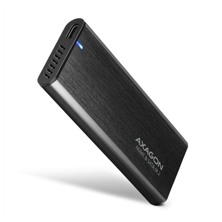 AXAGON External USB-C 3.2 Gen 2 metal box for M.2 NVMe & SATA SSD disks