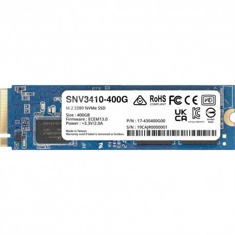 SSD|SYNOLOGY|SNV3400|400GB|M.2|PCIE|NVMe|Write speed 750 MBytes/sec|Read speed 3000 MBytes/sec|TBW 491 TB|MTBF 1800000 hours|SNV