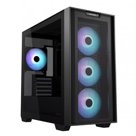 Case|ASUS|A21 PLUS|MidiTower|Case product features Transparent panel|Not included|MicroATX|MiniITX|Colour Black|A21PLUSTGARGBBLA