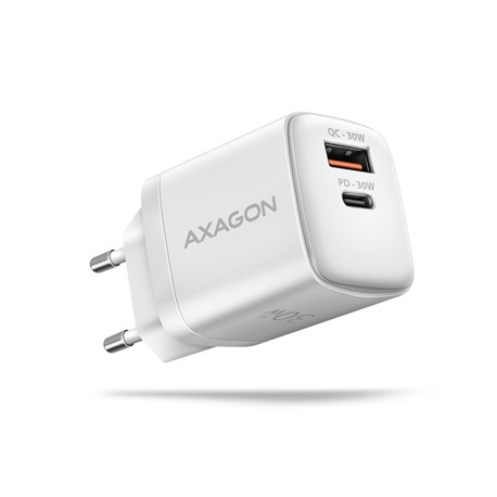AXAGON Wall Charger 2x port (USB-A+USB-C), 30W | ACU-PQ30W