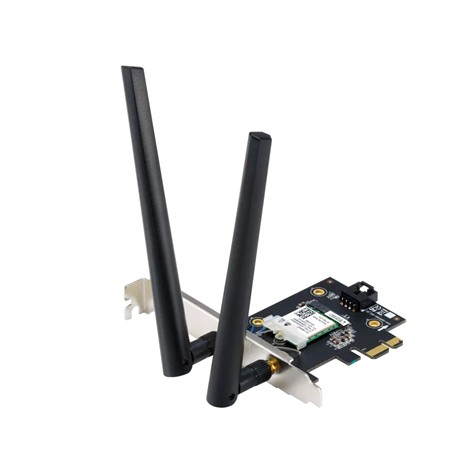 Asus WiFi 7 PCI-E Adapter with 2 external antennas | PCE-BE6500 | 802.11be | Mesh Support No | MU-MiMO No | No mobile broadband
