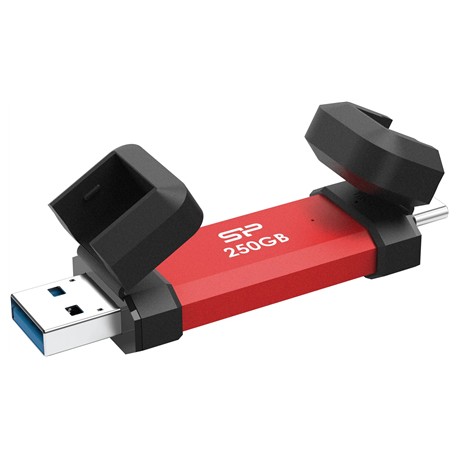 Silicon Power DS72 | 250 GB | USB Type-A/USB Type-C 3.2 Gen 2 | Red