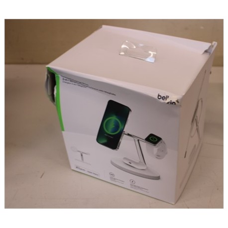 SALE OUT. BELKIN BOOST CHARGE Pro MagSafe 3in1 Wireless Charging Stand + AC Power Adapter, 15W, White | Belkin | Pro MagSafe 3in