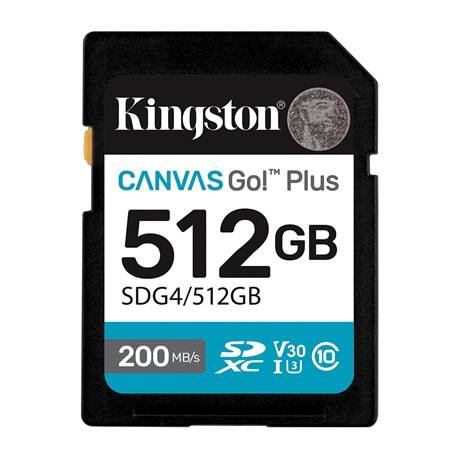 Kingston | Canvas Go! Plus | 512 GB | SD | Flash memory class Class 10, UHS-I, U3, V30