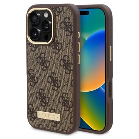 GUESS | GUHMP16LU4GPRW | Case | iPhone 16 Pro | Apple | Thermoplastic/Polyurethane | Brown