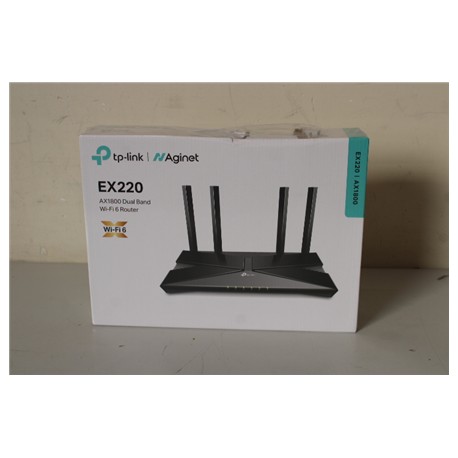 SALE OUT. | TP-LINK AX1800 Dual Band Wi-Fi 6 Router | EX220 | 802.11ax | 10/100/1000 Mbit/s | Ethernet LAN (RJ-45) ports 4 | Mes