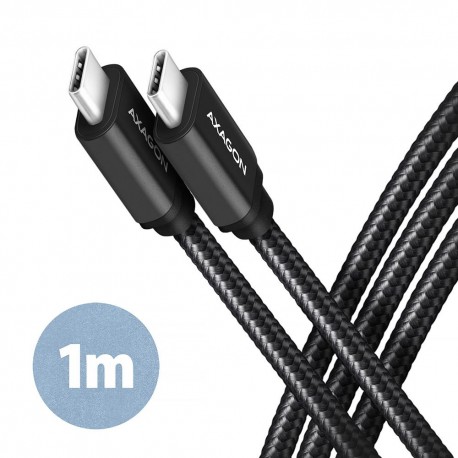 CABLE USB-C TO USB-C 1M 60W/BLACK BUCM3-CM10AB AXAGON
