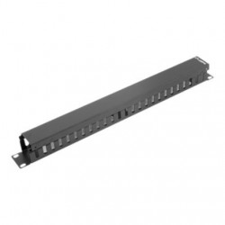 Lanberg 19" cable management panel type A 1U | AK-1201-B | Black