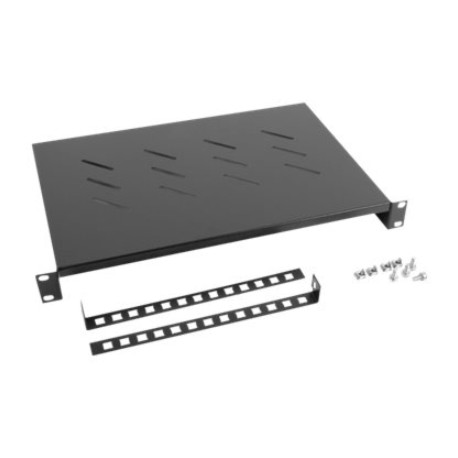 Lanberg 19" fixed shelf 1U/483x300mm, max load capacity up to 25kg | AK-1004-B | Black