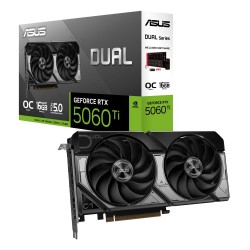 Graphics Card|ASUS|NVIDIA GeForce RTX 5060 Ti|16 GB|GDDR7|128 bit|PCIE 5.0 16x|Dual Slot Fansink|1xHDMI|3xDisplayPort|DUAL-RTX50