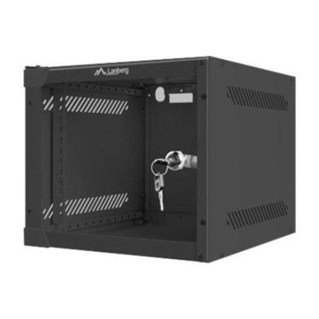Lanberg | Rack cabinet 10" wall-mount 4U/280x310 (flat pack) with glass door | WF10-2304-10B | Black