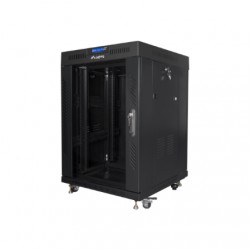 Lanberg | Rack cabinet 19" free-standing 15U/600x600 (flat pack) with glass door, LCD | FF01-6615-12BL | Black