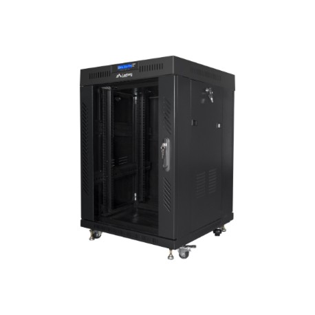 Lanberg | Rack cabinet 19" free-standing 15U/600x600 (flat pack) with glass door, LCD | FF01-6615-12BL | Black