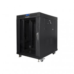 Lanberg | Rack cabinet 19" free-standing 15U/600x800 (flat pack) with glass door, LCD | FF01-6815-12BL | Black