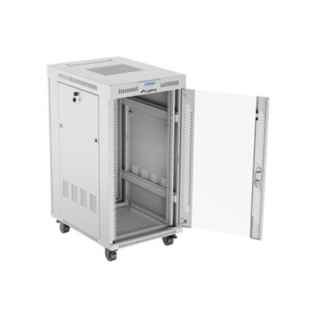 Lanberg | Rack cabinet 19" free-standing 22U/600x800 (flat pack) with glass door | FF01-6822-12SL | Grey