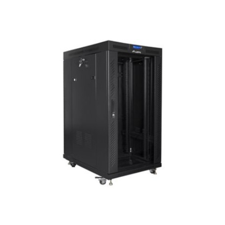 Lanberg | Rack cabinet 19" free-standing 22U/800x1000 (flat pack) with glass door | FF01-8022-12BL | Black