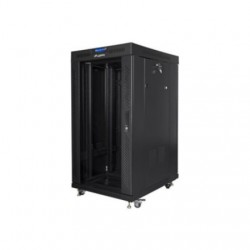 Lanberg | Rack cabinet 19" free-standing 22U/800x800 (flat pack) with glass door, LCD | FF01-8822-12BL | Black