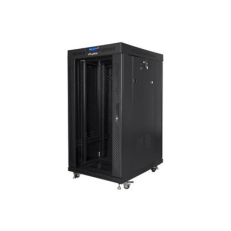Lanberg | Rack cabinet 19" free-standing 22U/800x800 (flat pack) with glass door, LCD | FF01-8822-12BL | Black