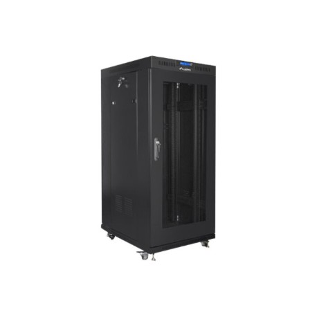 Lanberg | Rack cabinet 19" free-standing 22U/800x800 (flat pack) with glass door, LCD | FF01-8822-23BL | Black