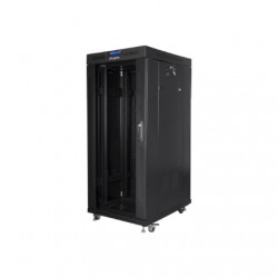 Lanberg | Rack cabinet 19" free-standing 27U/600x800 (flat pack) with glass door, LCD | FF01-6827-12BL | Black