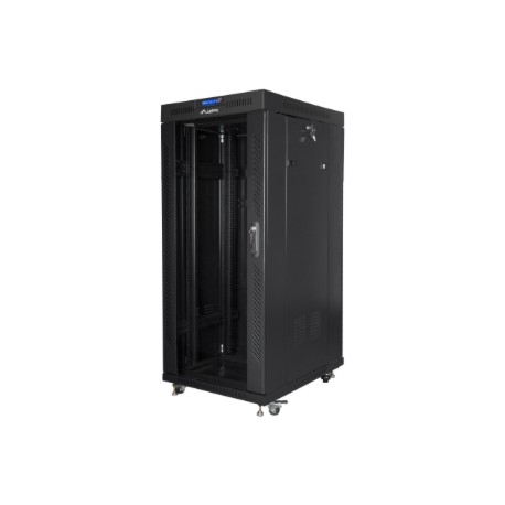Lanberg | Rack cabinet 19" free-standing 27U/800x1000 (flat pack) with glass door, LCD | FF01-8027-12BL | Black