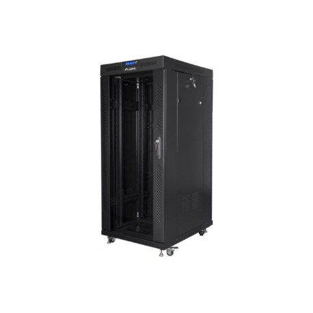 Lanberg | Rack cabinet 19" free-standing 27U/800x1200 (flat pack) with glass door, LCD | FF01-8227-12BL | Black