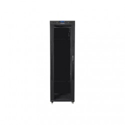 Lanberg | Rack cabinet 19" free-standing 42U/600x800 (flat pack) with glass door, LCD | FF01-6842-12BL | Black
