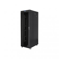 Lanberg | Rack cabinet 19" free-standing 42U/800x1200 (flat pack) with glass door, LCD | FF01-8242-12BL | Black