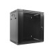 Lanberg | Rack cabinet 19" wall-mount 12U/600x450 (flat pack) with glass door | WF01-6412-10B | Black