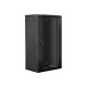 Lanberg | Rack cabinet 19" wall-mount 22U/600x450 (flat pack) with glass door | WF01-6422-10B | Black