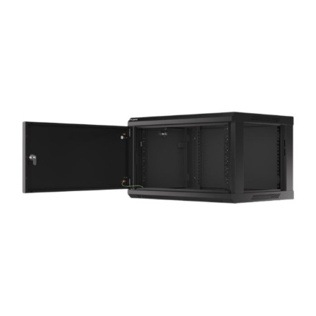Lanberg | Rack cabinet 19" wall-mount 6U/600x450 for self-assembly with metal door (flat pack) | WF01-6406-00B | Black