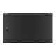 Lanberg | Rack cabinet 19" wall-mount 6U/600x450 for self-assembly with metal door (flat pack) | WF01-6406-00B | Black