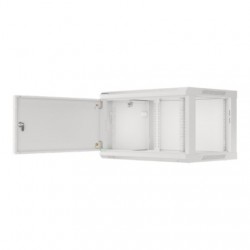 Lanberg | Rack cabinet 19" wall-mount 6U/600x450 for self-assembly with metal door (flat pack) | WF01-6406-00S | Grey
