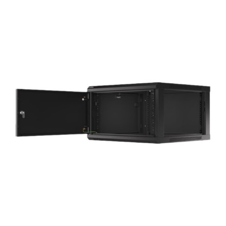 Lanberg | Rack cabinet 19" wall-mount 6U/600x600 for self-assembly with metal door (flat pack) | WF01-6606-00B | Black